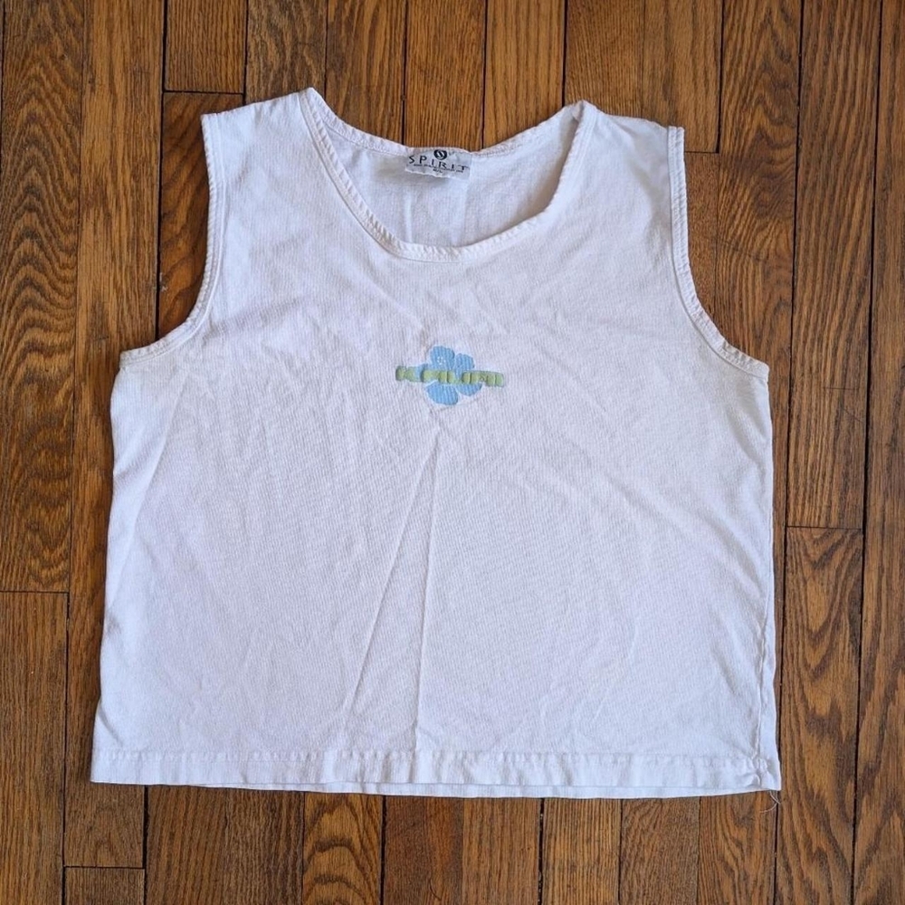 Vintage 90's Y2k Kauai Hawaii Floral Cropped Tank Top